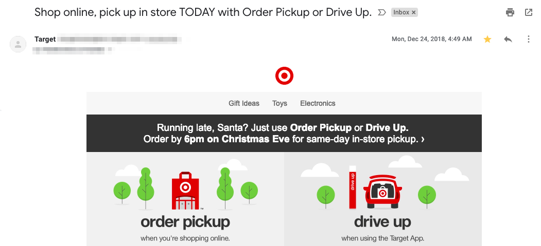 target click-and-collect email